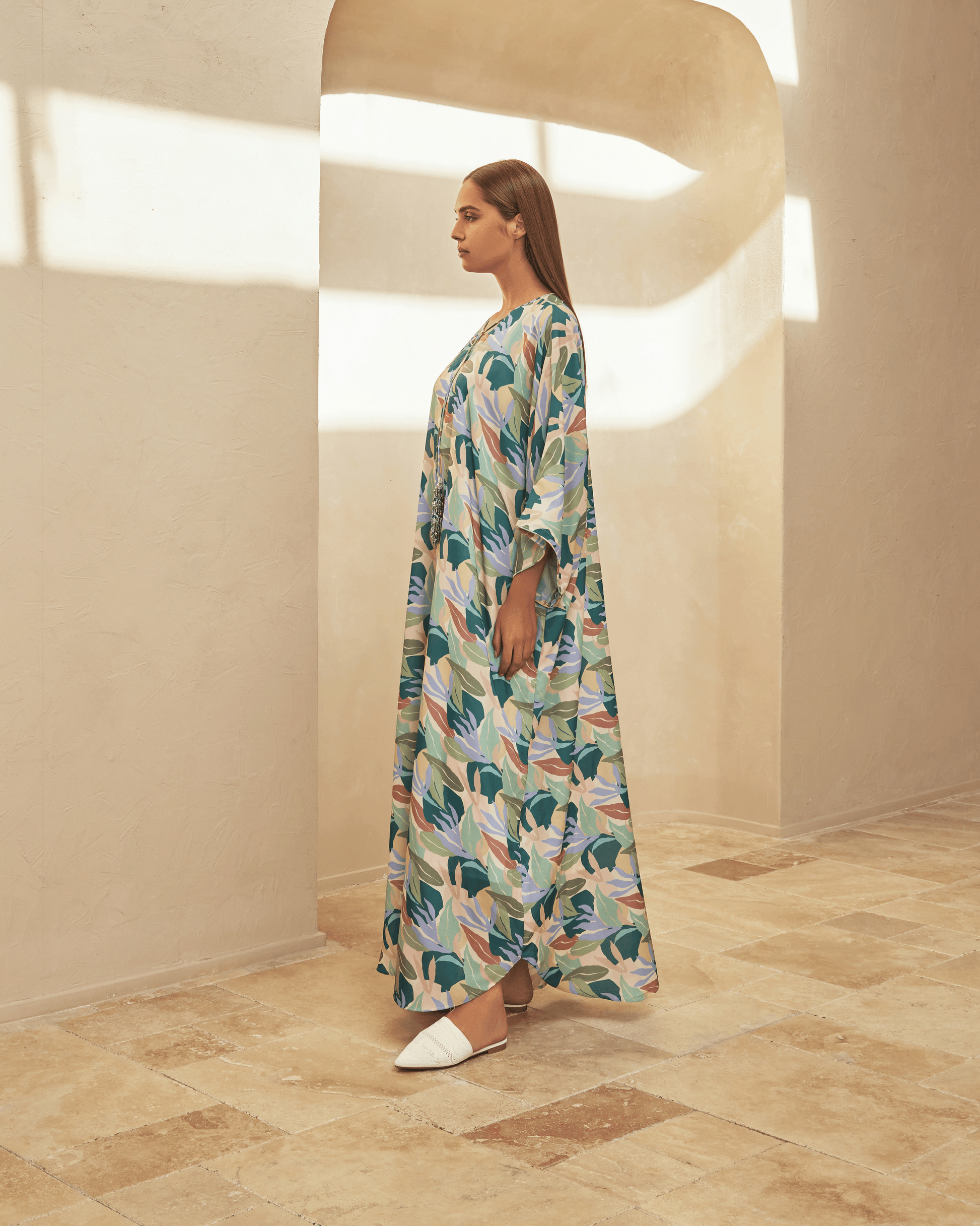 SAFARI KIMONO STYLE DRESS WITH TASSELS inpatterned SAFARI KIMONO STYLE DRESS WITH TASSELS inpatterned